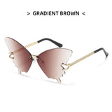 Maxbell Trendy Butterfly Shape Sunglasses Hollow Gifts Fancy Dress Eyeglasses Shades Brown
