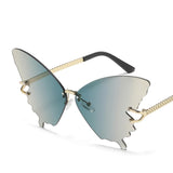 Maxbell Trendy Butterfly Shape Sunglasses Hollow Gifts Fancy Dress Eyeglasses Shades Blue