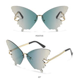 Maxbell Trendy Butterfly Shape Sunglasses Hollow Gifts Fancy Dress Eyeglasses Shades Blue