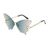 Maxbell Trendy Butterfly Shape Sunglasses Hollow Gifts Fancy Dress Eyeglasses Shades Blue