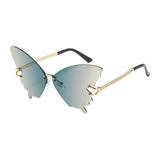 Maxbell Trendy Butterfly Shape Sunglasses Hollow Gifts Fancy Dress Eyeglasses Shades Blue