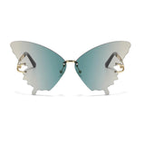 Maxbell Trendy Butterfly Shape Sunglasses Hollow Gifts Fancy Dress Eyeglasses Shades Blue