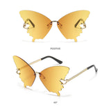 Maxbell Trendy Butterfly Shape Sunglasses Hollow Gifts Fancy Dress Eyeglasses Shades Yellow