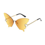 Maxbell Trendy Butterfly Shape Sunglasses Hollow Gifts Fancy Dress Eyeglasses Shades Yellow