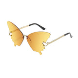 Maxbell Trendy Butterfly Shape Sunglasses Hollow Gifts Fancy Dress Eyeglasses Shades Yellow