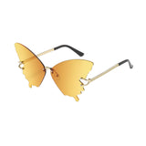 Maxbell Trendy Butterfly Shape Sunglasses Hollow Gifts Fancy Dress Eyeglasses Shades Yellow