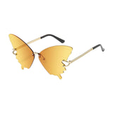 Maxbell Trendy Butterfly Shape Sunglasses Hollow Gifts Fancy Dress Eyeglasses Shades Yellow