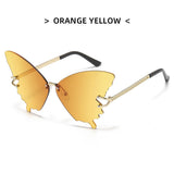 Maxbell Trendy Butterfly Shape Sunglasses Hollow Gifts Fancy Dress Eyeglasses Shades Yellow