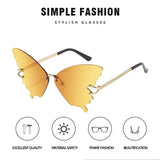 Maxbell Trendy Butterfly Shape Sunglasses Hollow Gifts Fancy Dress Eyeglasses Shades Yellow