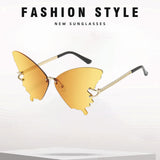 Maxbell Trendy Butterfly Shape Sunglasses Hollow Gifts Fancy Dress Eyeglasses Shades Yellow