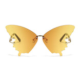 Maxbell Trendy Butterfly Shape Sunglasses Hollow Gifts Fancy Dress Eyeglasses Shades Yellow