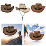 Maxbell Western Cowboy Hat Cowgirl Sun Hat Costume for Teens Men's Women's Khaki