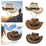 Maxbell Western Cowboy Hat Cowgirl Sun Hat Costume for Teens Men's Women's Khaki