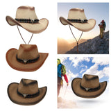 Maxbell Western Cowboy Hat Cowgirl Sun Hat Costume for Teens Men's Women's Khaki