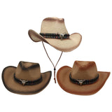 Maxbell Western Cowboy Hat Cowgirl Sun Hat Costume for Teens Men's Women's Khaki