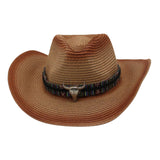 Maxbell Western Cowboy Hat Cowgirl Sun Hat Costume for Teens Men's Women's Brown