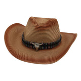 Maxbell Western Cowboy Hat Cowgirl Sun Hat Costume for Teens Men's Women's Brown