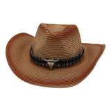 Maxbell Western Cowboy Hat Cowgirl Sun Hat Costume for Teens Men's Women's Brown