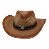 Maxbell Western Cowboy Hat Cowgirl Sun Hat Costume for Teens Men's Women's Brown