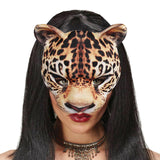 Maxbell Halloween Leopard Mask Animal Scary Half Face for Night Show Aldult