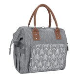 Maxbell Lunch Insulated Thermal Bag Cooler Lunchbox Carry for Home Workout School Gray