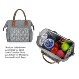 Maxbell Lunch Insulated Thermal Bag Cooler Lunchbox Carry for Home Workout School Gray