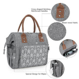 Maxbell Lunch Insulated Thermal Bag Cooler Lunchbox Carry for Home Workout School Gray
