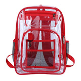 Maxbell Transparent Backpack 2 Way Zip Reinforced Strap Durable for Sports Men Red