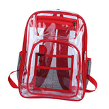 Maxbell Transparent Backpack 2 Way Zip Reinforced Strap Durable for Sports Men Red