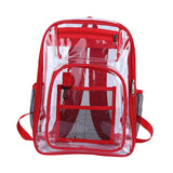 Maxbell Transparent Backpack 2 Way Zip Reinforced Strap Durable for Sports Men Red