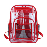 Maxbell Transparent Backpack 2 Way Zip Reinforced Strap Durable for Sports Men Red