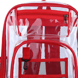 Maxbell Transparent Backpack 2 Way Zip Reinforced Strap Durable for Sports Men Red