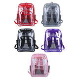 Maxbell Transparent Backpack 2 Way Zip Reinforced Strap Durable for Sports Men Red