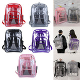 Maxbell Transparent Backpack 2 Way Zip Reinforced Strap Durable for Sports Men Red