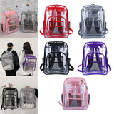 Maxbell Transparent Backpack 2 Way Zip Reinforced Strap Durable for Sports Men Red