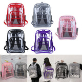 Maxbell Transparent Backpack 2 Way Zip Reinforced Strap Durable for Sports Men Red