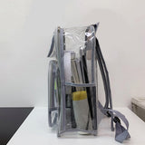 Maxbell Transparent Backpack 2 Way Zip Reinforced Strap Durable for Sports Men Grey