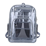 Maxbell Transparent Backpack 2 Way Zip Reinforced Strap Durable for Sports Men Grey