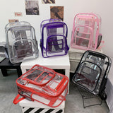 Maxbell Transparent Backpack 2 Way Zip Reinforced Strap Durable for Sports Men Grey