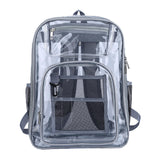 Maxbell Transparent Backpack 2 Way Zip Reinforced Strap Durable for Sports Men Grey