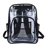 Maxbell Transparent Backpack 2 Way Zip Reinforced Strap Durable for Sports Men Black