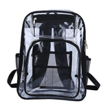 Maxbell Transparent Backpack 2 Way Zip Reinforced Strap Durable for Sports Men Black