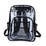 Maxbell Transparent Backpack 2 Way Zip Reinforced Strap Durable for Sports Men Black