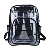 Maxbell Transparent Backpack 2 Way Zip Reinforced Strap Durable for Sports Men Black
