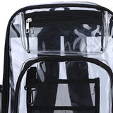 Maxbell Transparent Backpack 2 Way Zip Reinforced Strap Durable for Sports Men Black