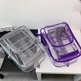 Maxbell Transparent Backpack 2 Way Zip Reinforced Strap Durable for Sports Men Purple