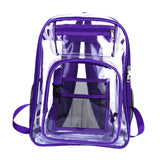 Maxbell Transparent Backpack 2 Way Zip Reinforced Strap Durable for Sports Men Purple