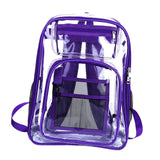 Maxbell Transparent Backpack 2 Way Zip Reinforced Strap Durable for Sports Men Purple