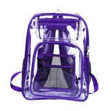 Maxbell Transparent Backpack 2 Way Zip Reinforced Strap Durable for Sports Men Purple