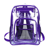 Maxbell Transparent Backpack 2 Way Zip Reinforced Strap Durable for Sports Men Purple